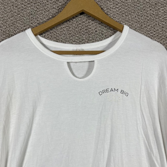Calia By Carrie Underwood T Shirt Womens Large White Cropped Cut Out Graphic - Picture 2 of 12